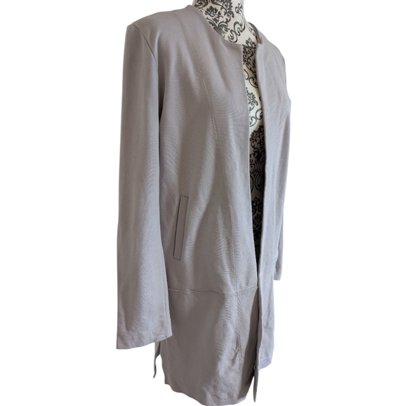 Fig Trailhead Blazer Career Effortless Professional Mature Women M Grey Pockets - Picture 6 of 14